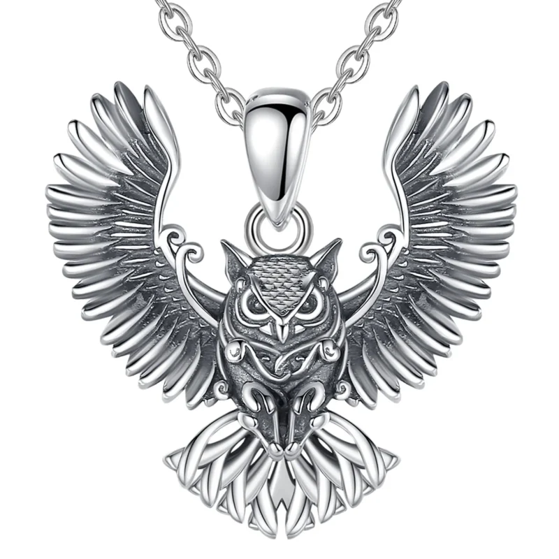 Collier hibou amulette en argent sterling 925 – Image 4