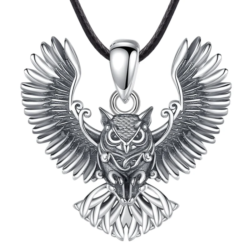 Collier hibou amulette en argent sterling 925 – Image 3