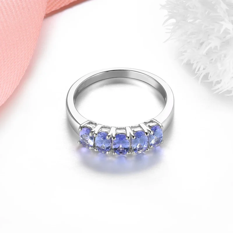 Bague avec Tanzanite naturelle 1,2 carats, argent 925 – Image 3