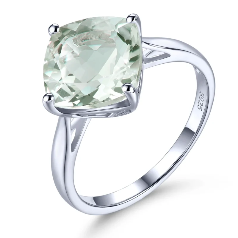 Bague avec améthyste verte naturelle 3,8 carats, S925 – Image 4