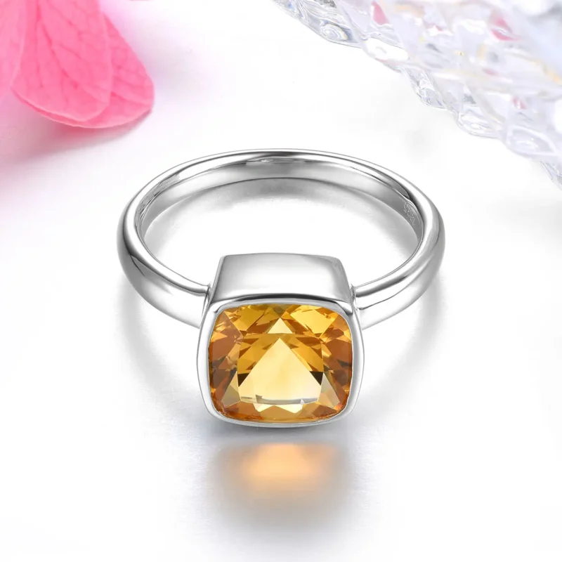 Bague avec citrine naturelle 1,9 carats, argent 925 – Image 2