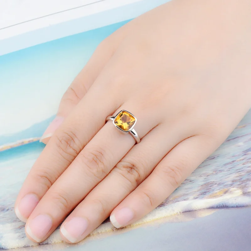 Bague avec citrine naturelle 1,9 carats, argent 925 – Image 4