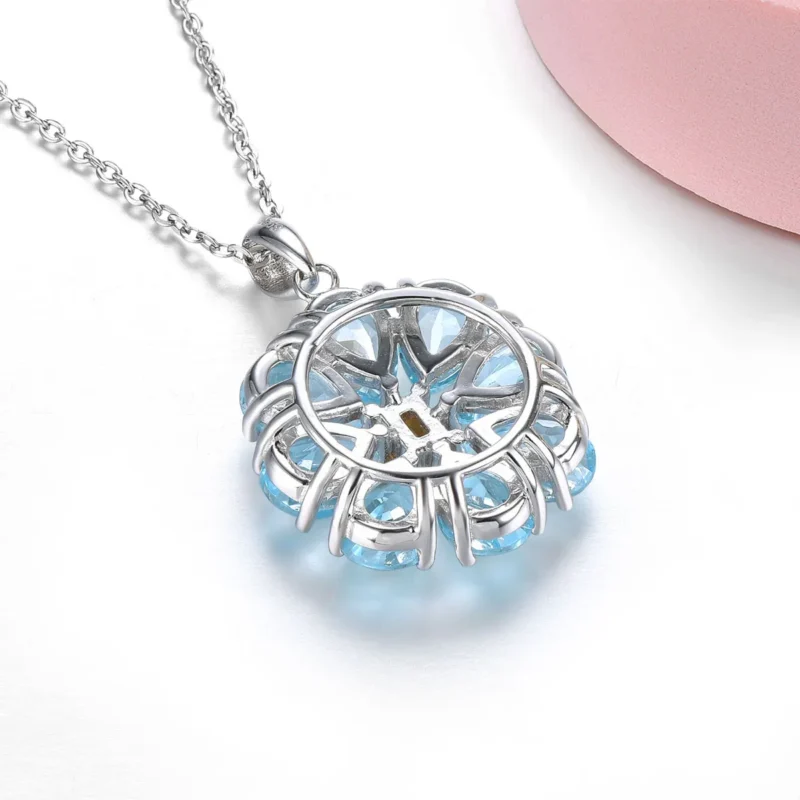 Pendentif avec topaze bleu ciel naturelle, argent 925 – Image 2