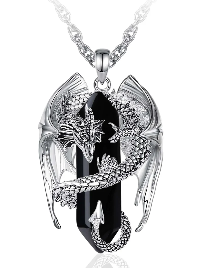 Collier obsidienne dragon